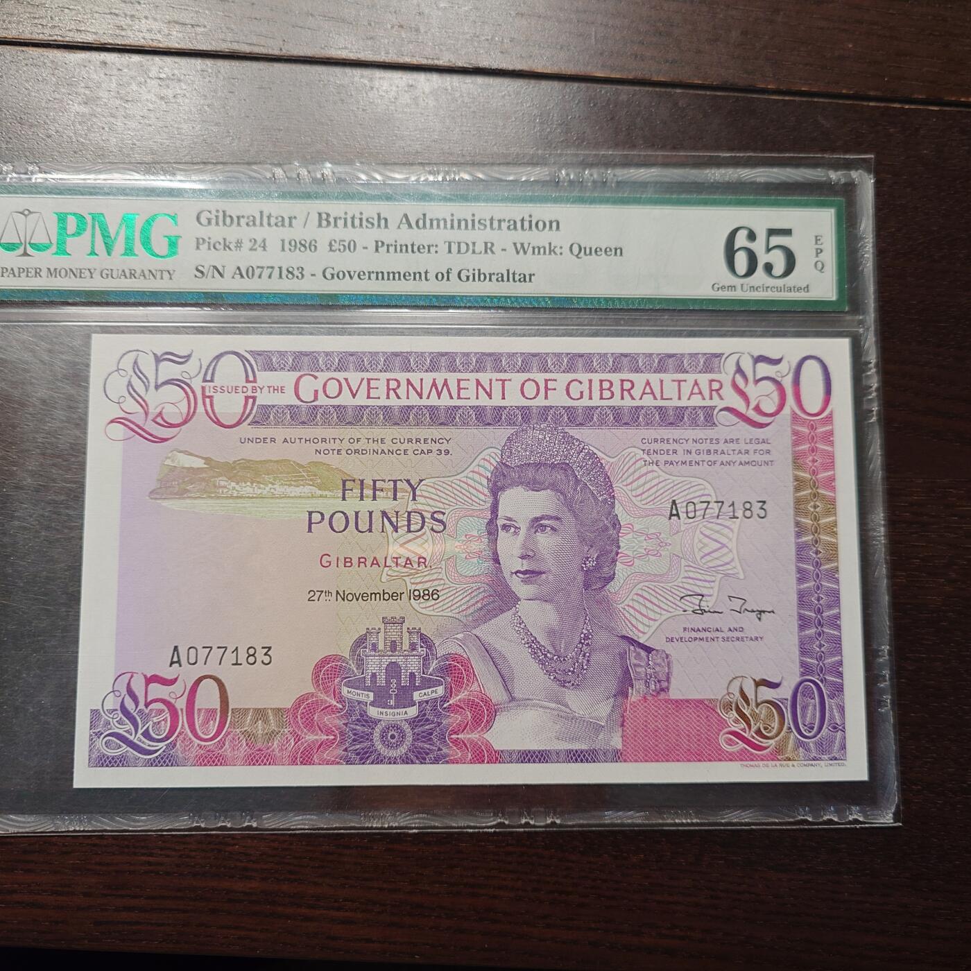 【新年十三拍】世界钱币～微拍第232期暨2026年第13期  剩余硬通和其它一些从未上架过的货品 1986年直布罗陀50镑 全程无4PMG65E