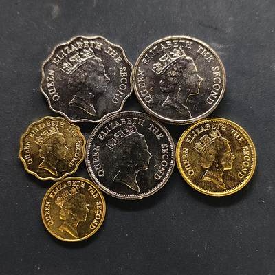 【全场包邮】纯粹捡漏拍500场-持续更新中 - 香港1985-1990年高冠女王版6枚套币