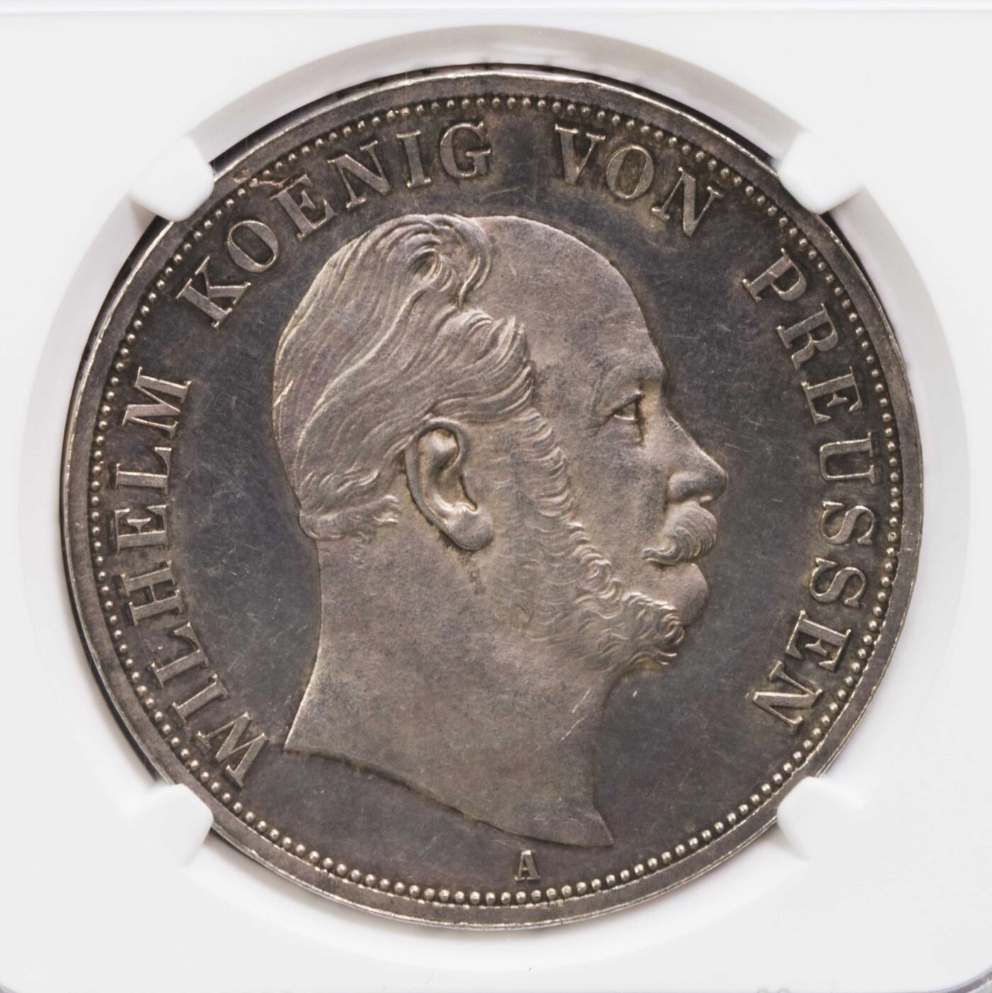 NGC-MS61PL 1871A德国普鲁士威廉一世鹰徽2泰勒 唯一冠军