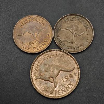 【淘币小摊】实时拍第八百六十三拍   小银币散币场   年前最后一周 之前的预留小年前全部发出 请更换最新收货地址  - 澳大利亚袋鼠铜币3枚