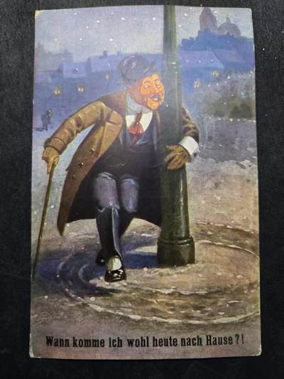 （店主清仓 大量自藏 制服徽章盛宴）罗岚⭐爱藏⭐甄选专拍第五场-分享拍场赚佣（实体经营） - 德意志魏玛共和国彩色明信片（Wann komme ich wohl heute nach Hause?-我今天到底什么时候才能回家啊？）