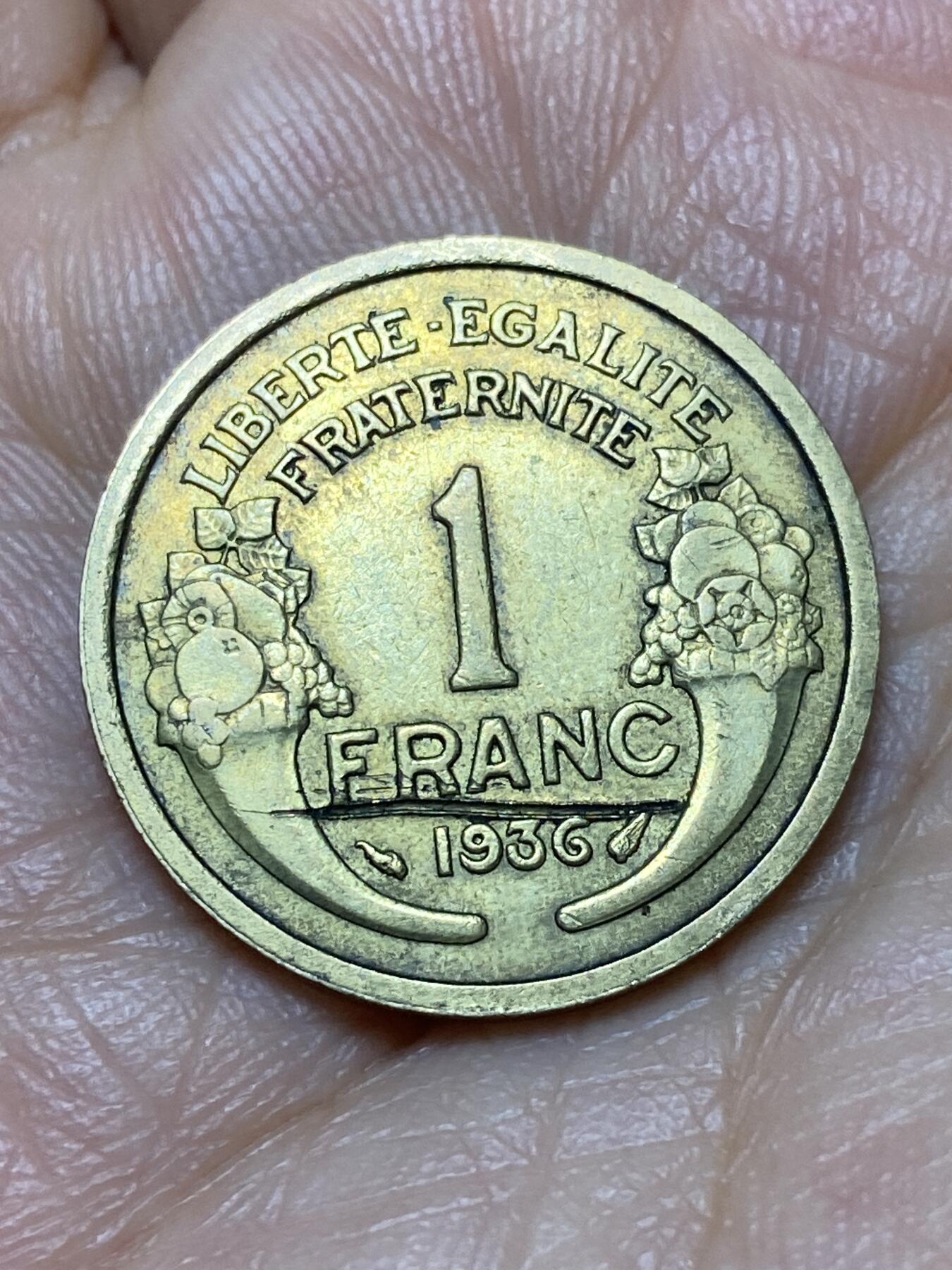 2026年第十九场(总第一百八十八场）外国好品散币场(免佣金) 法兰西第三共和国1936年1法郎