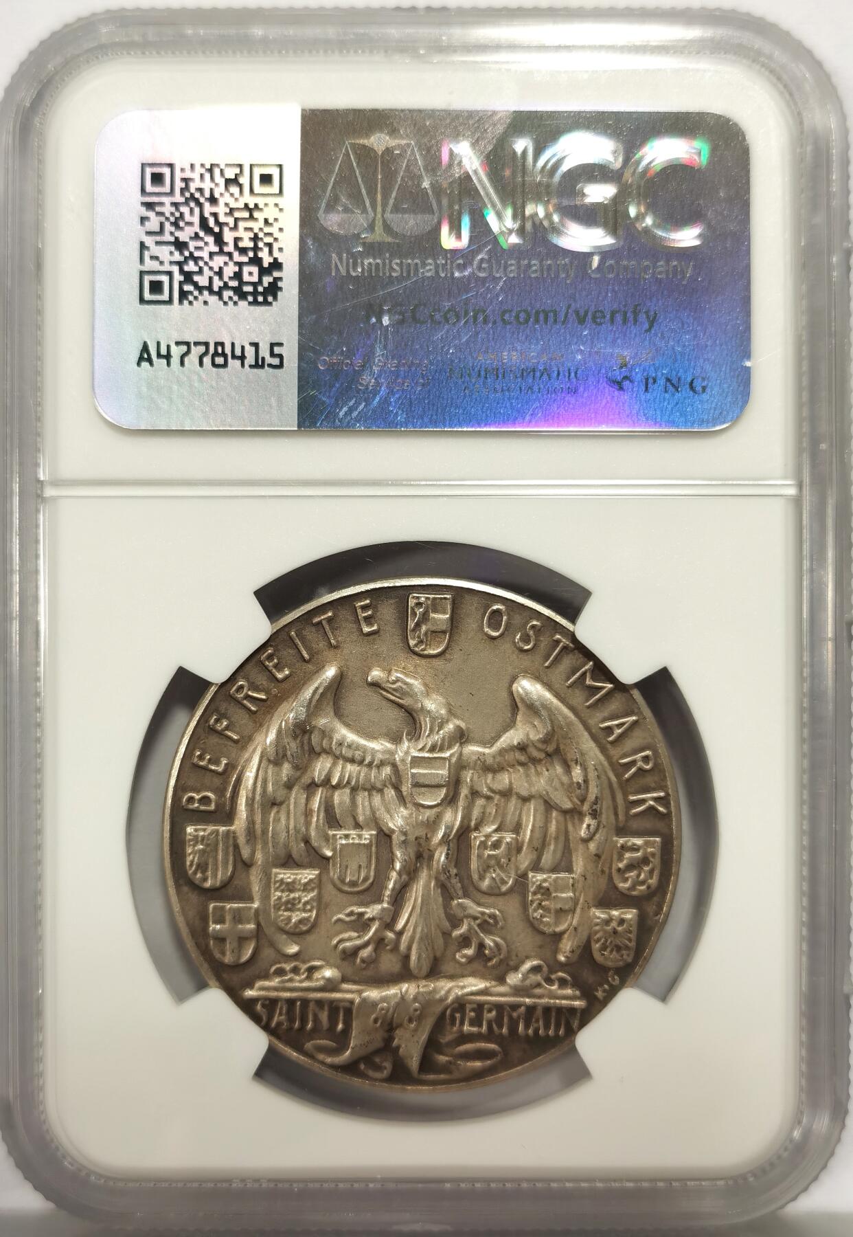 博洋堂“心向春光”2月精品大拍专场暨第160期（全场包邮） NGC MS63 德国1938年占领奥地利银章，卡尔哥茨名品，顶级品相