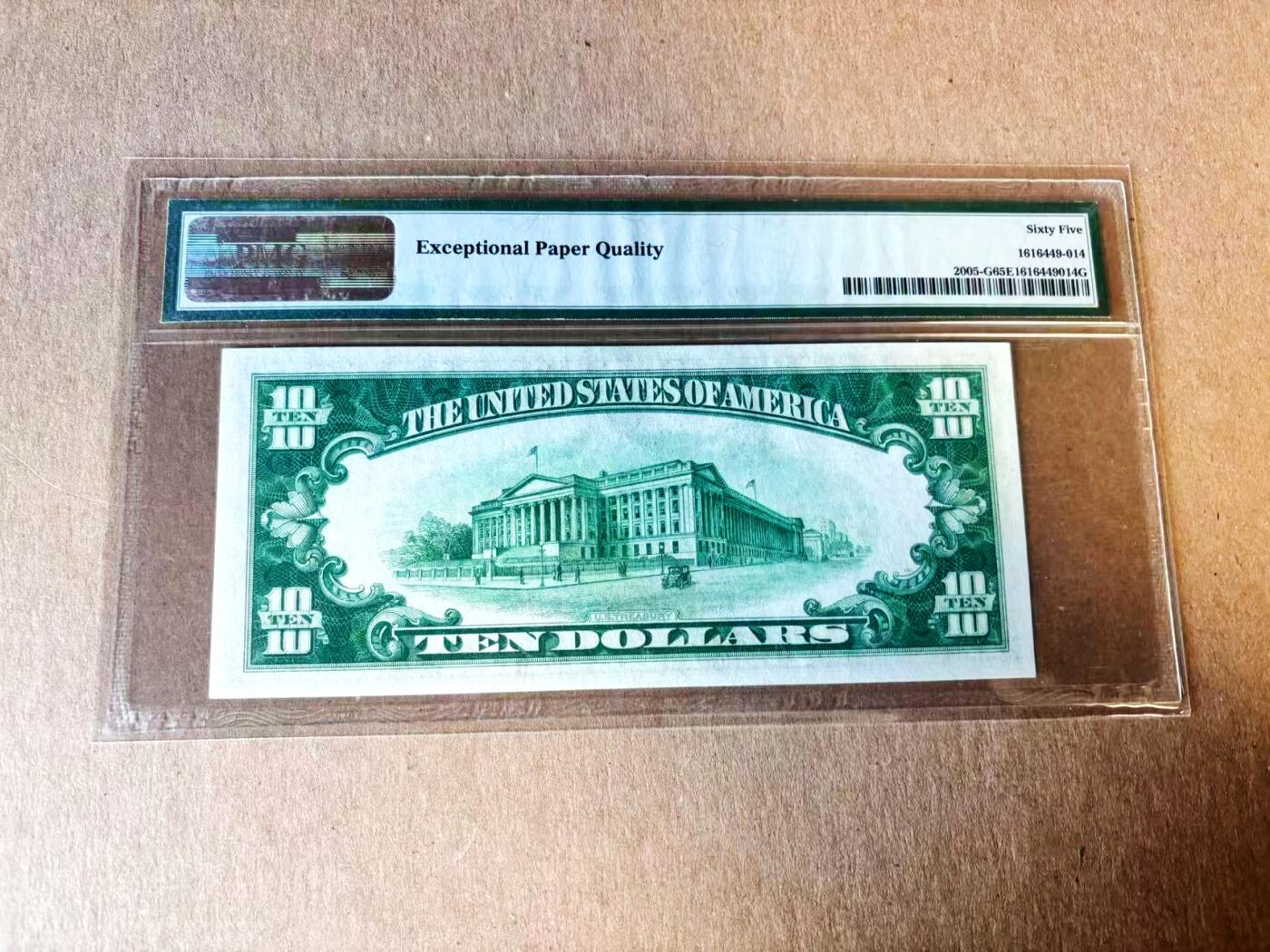 【Blue Auction】世界纸币精拍第782期——18级TOP拍卖/信誉/品质/专业/高效💫 美国 1934年10美金 芝加哥版 PMG65EPQ