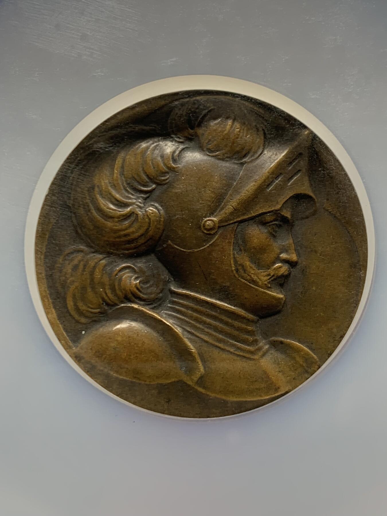 《竞宝斋》第465场 周日，周一，周二，3场连拍 （全场包邮）欢迎送拍 NGC MS62BN 1927年法国巴黎军事击剑协会铜章，50mm，加大加厚盒。