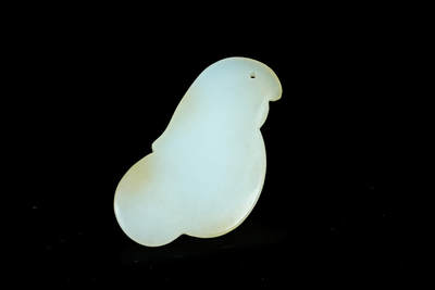 上海都达杂项专场四十七【全场包邮】  和田玉籽料精雕《灵芝如意》挂件90-21