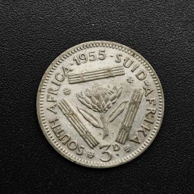 【淘币小摊】实时拍第八百六十三拍   小银币散币场   年前最后一周 之前的预留小年前全部发出 请更换最新收货地址  - 南非1955年伊丽莎白二世3便士银币