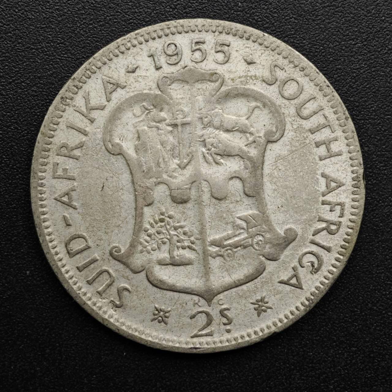 【淘币小摊】实时拍第八百六十三拍   小银币散币场   年前最后一周 之前的预留小年前全部发出 请更换最新收货地址  南非1955年伊丽莎白二世2先令银币