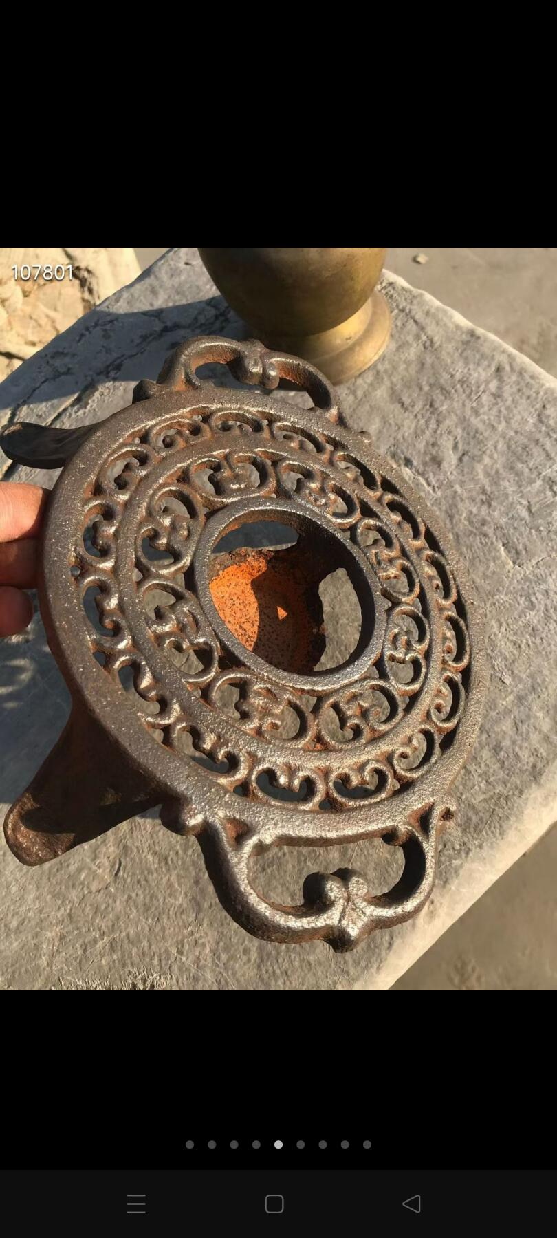 铸铁温酒炉 特大铜壶一套 保存完好 尺寸如图 全品