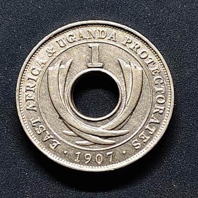 【全场包邮】纯粹捡漏拍501场 - 英属东非和乌干达保护地1907年爱德华七世1分 UNC品相