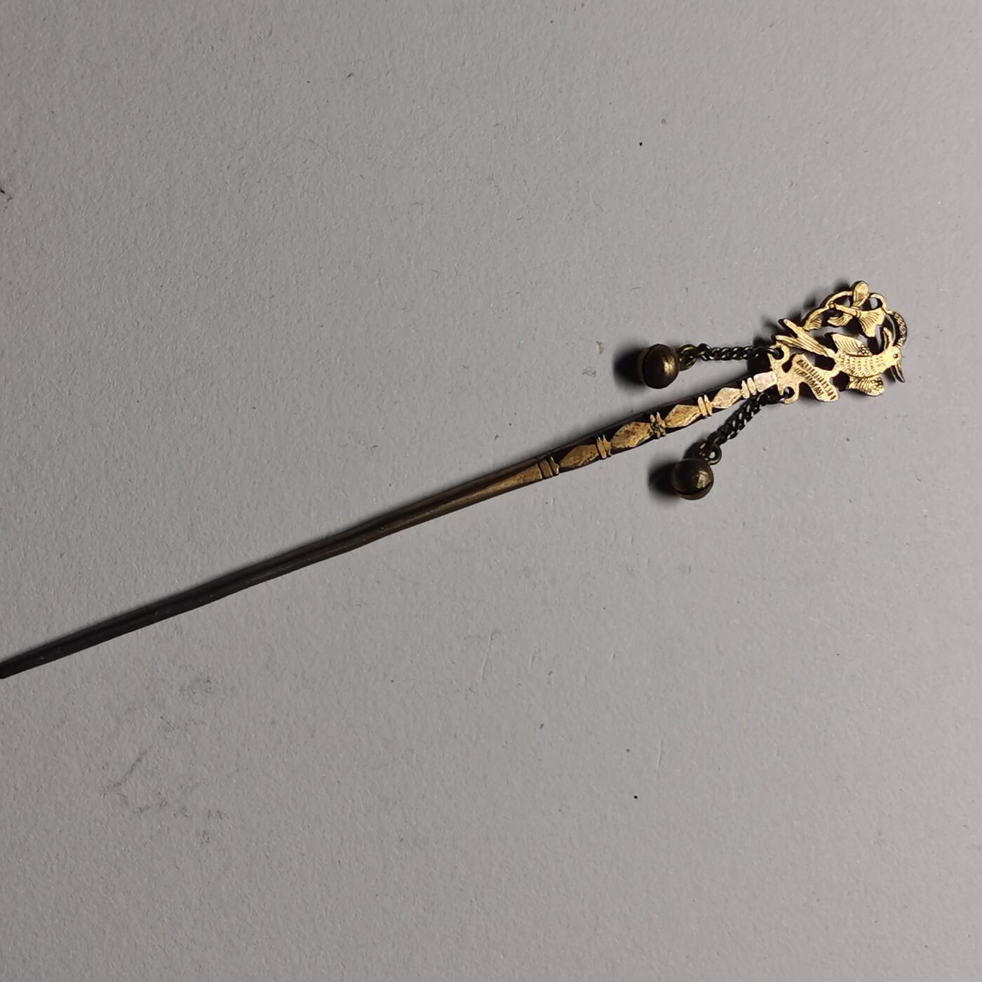 杂件专场98期 清末民国老银鎏金发簪