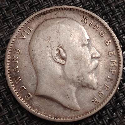 布加迪🐬～世界钱币(上海)🌾第 273 期 /  各国套币和散币 - 英属印度 1908年 1卢比银币 11.66克 0.917银