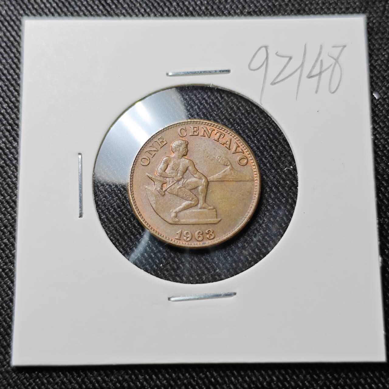 KK钱币收藏小铺  第392期  2月预留时间 周末发货  1963菲律宾1分铜币