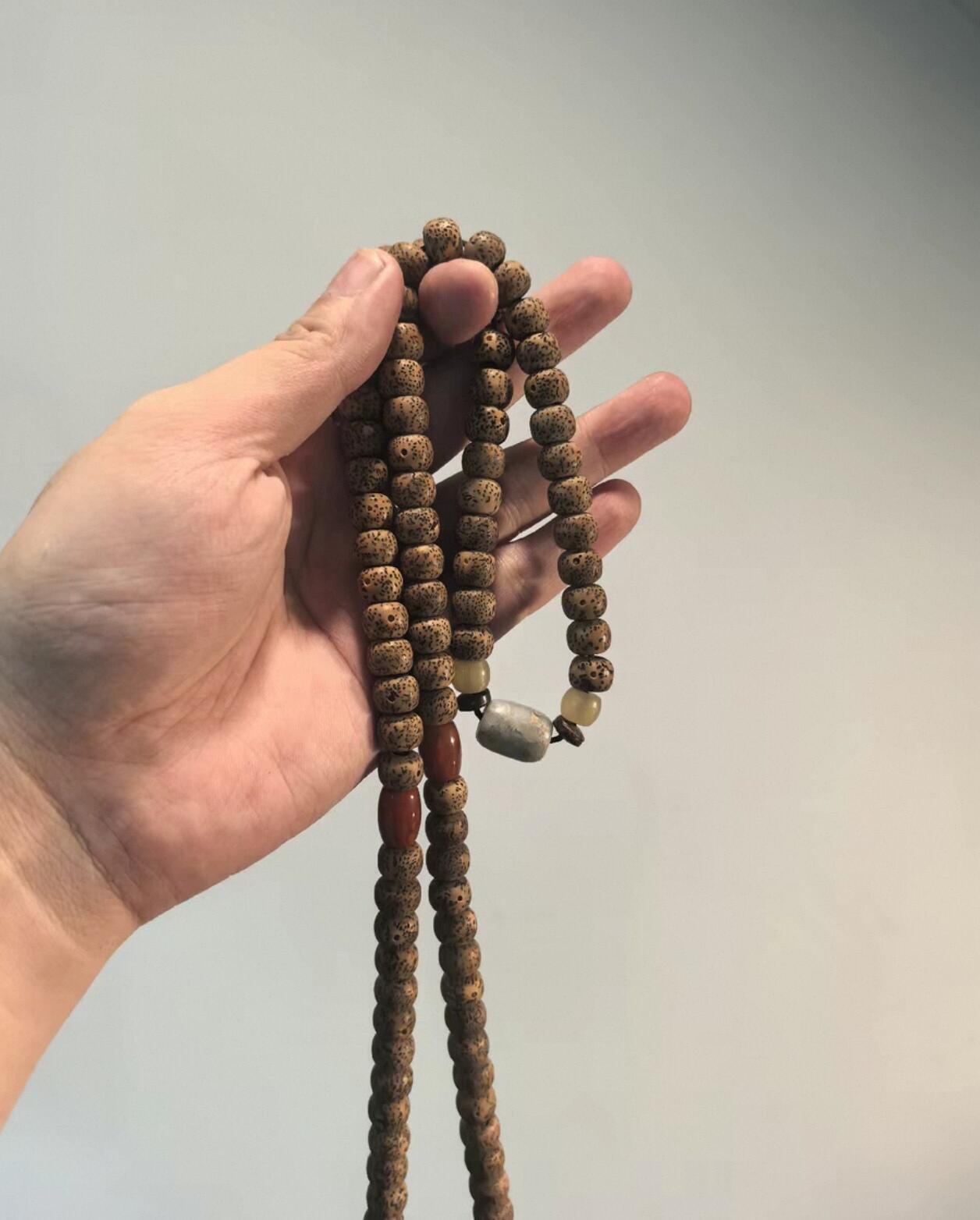 兰馨堂竹雕专场 老星月菩提老籽陈籽星月菩提子项链