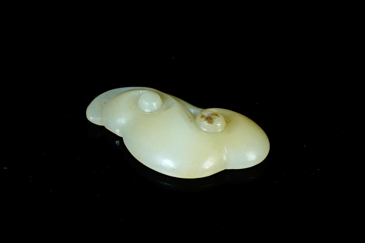 上海都达杂项专场十九（全场包邮） 和田玉籽料精雕《灵芝如意》挂件90-21