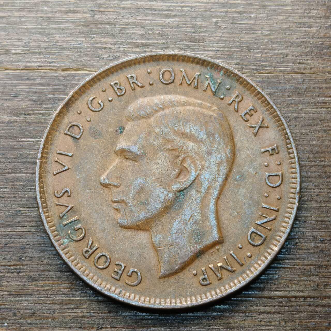 【本场4.12号发货】★第145★散币专场 不寄存，30包邮。不满30元，支付5元运费。《接受代拍 代送NGC评级》 46【无寄存】澳大利亚 乔治六世 1944年 1便士 大洋洲 