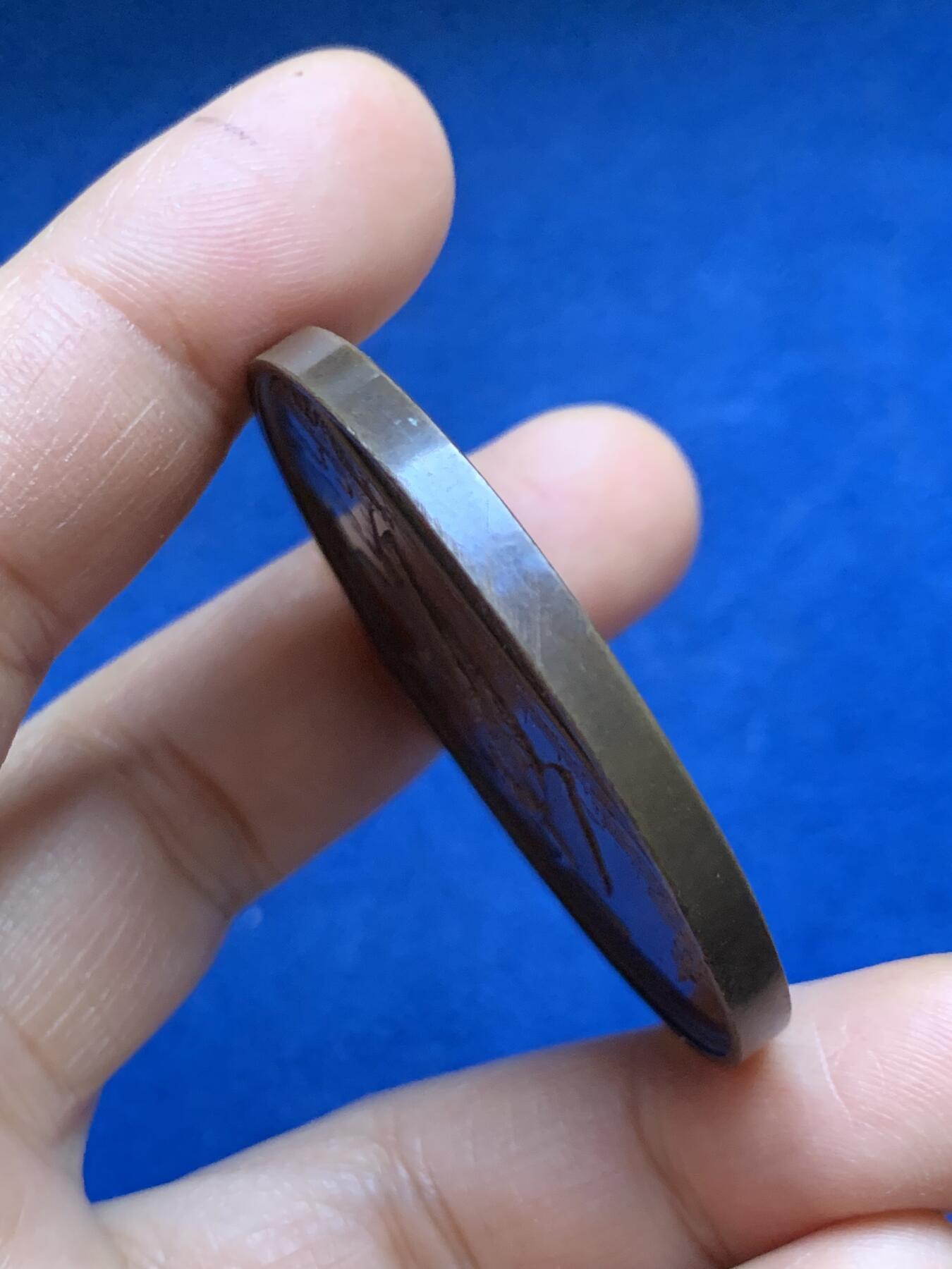 《竞宝斋》第465场 周日，周一，周二，3场连拍 （全场包邮）欢迎送拍 比利时1837年纪念根特至登德尔蒙德铁路开通铜章，利奥波德一世头像，42.9g，49.2mm