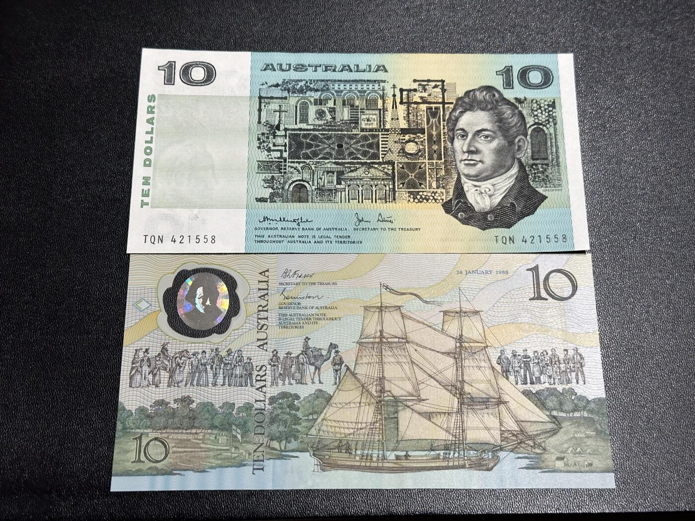 《外钞收藏家》第六百零八期（精选场）（本平台长期征集拍品、欢迎藏友们联系合作） 澳大利亚纸币版10元 全新不绝+88年10元塑料钞纪念钞全新