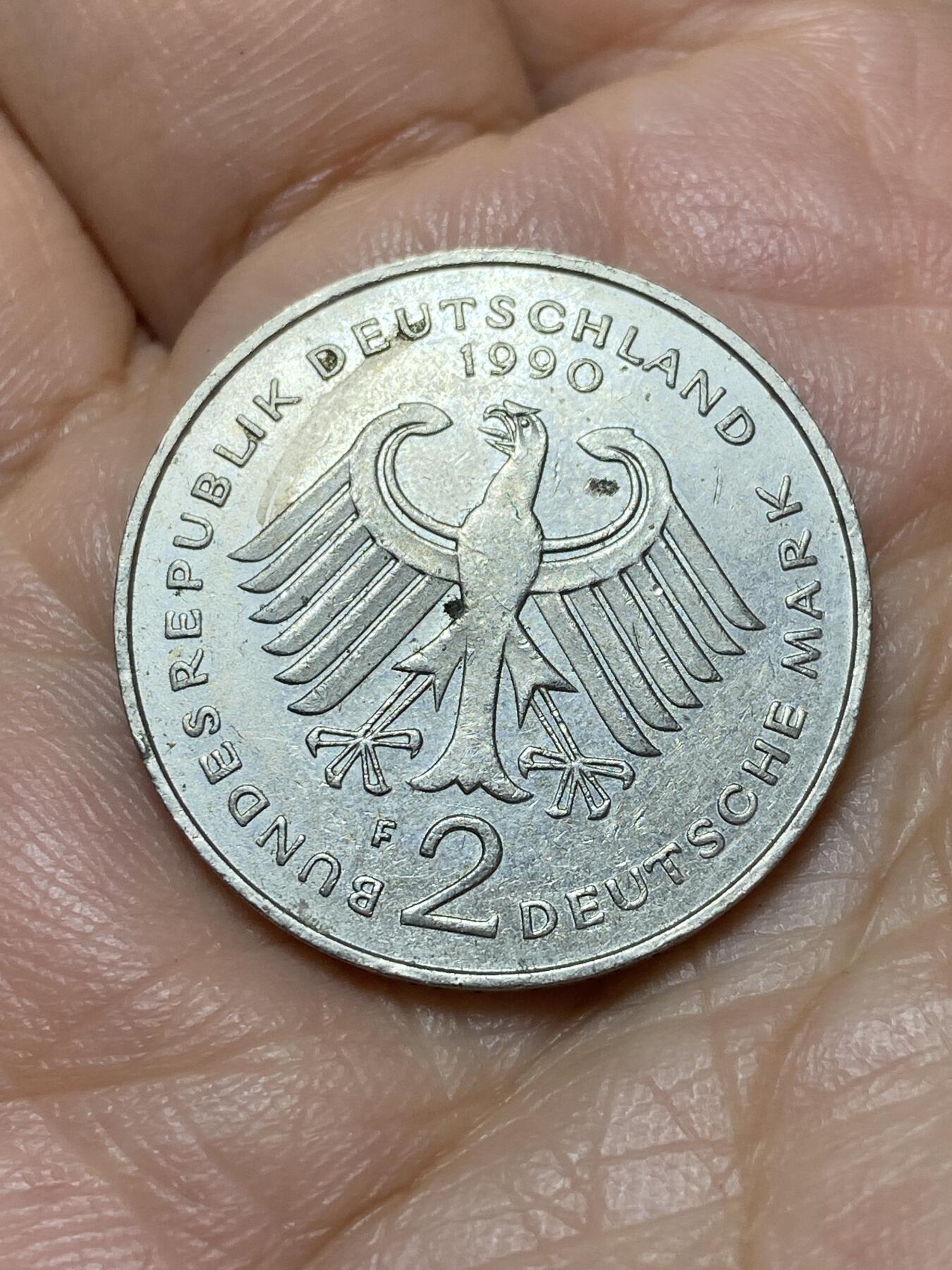 2026年第十九场(总第一百八十八场）外国好品散币场(免佣金) 德国🇩🇪1990年2德国马克(第七版，F标斯图加特造)