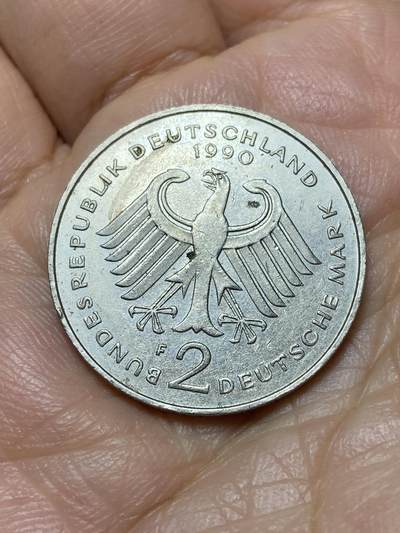 2026年第十九场(总第一百八十八场）外国好品散币场(免佣金) - 德国🇩🇪1990年2德国马克(第七版，F标斯图加特造)
