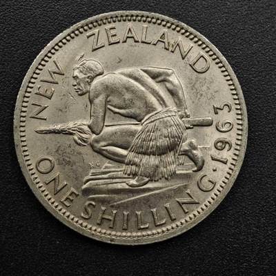 【淘币小摊】实时拍第八百六十三拍   小银币散币场   年前最后一周 之前的预留小年前全部发出 请更换最新收货地址  - 新西兰1963年伊丽莎白二世一先令镍币