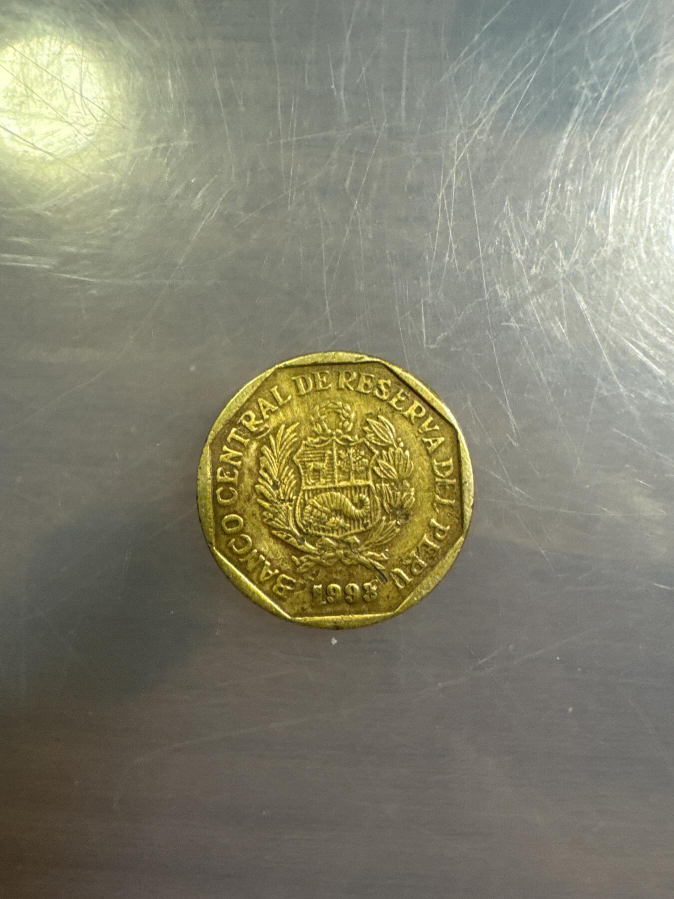 秘鲁1993年5centimos黄铜币