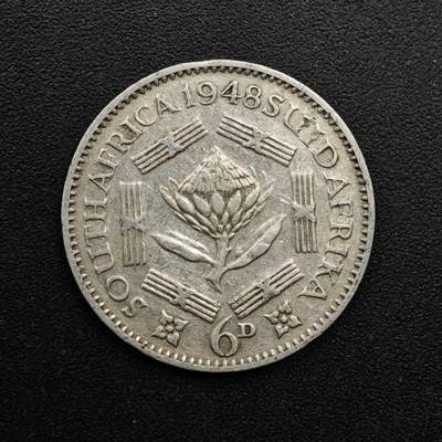 【淘币小摊】实时拍第八百六十三拍   小银币散币场   年前最后一周 之前的预留小年前全部发出 请更换最新收货地址  - 南非1948年乔治六世6便士银币