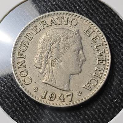 KK钱币收藏小铺  第392期  2月预留时间 周末发货 -  1947瑞士10分