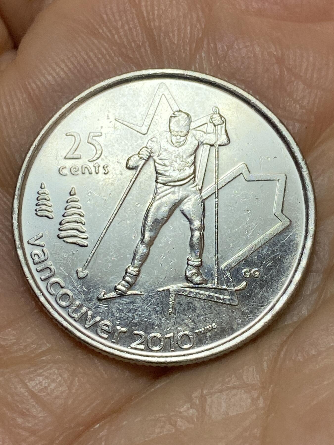 2026年第十九场(总第一百八十八场）外国好品散币场(免佣金) 加拿大🇨🇦2009年25分(2010年温哥华冬奥会，越野滑雪纪念币)