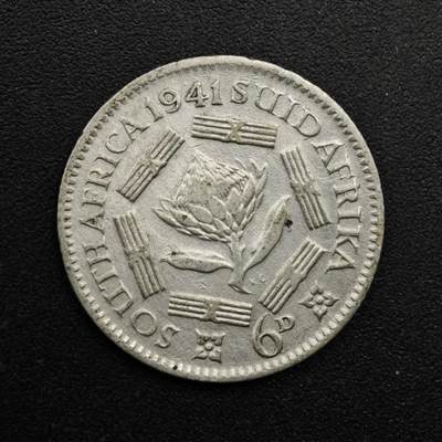 【淘币小摊】实时拍第八百六十三拍   小银币散币场   年前最后一周 之前的预留小年前全部发出 请更换最新收货地址  - 南非1941年乔治六世6便士银币