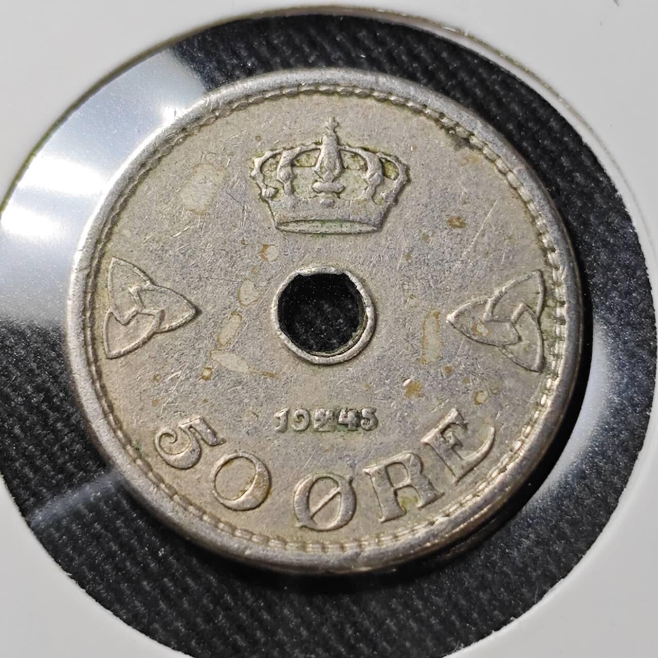 KK钱币收藏小铺  第392期  2月预留时间 周末发货  1945挪威50欧尔