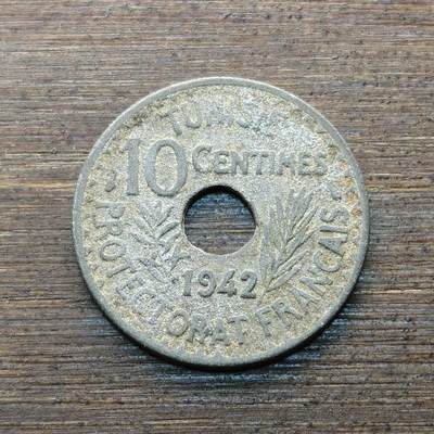 【铜匠收藏】★第144★散币专场 不寄存，30包邮。不满30元，支付5元运费。《接受代拍 代送NGC评级》 - 49【无寄存】突尼斯 1942年10分锌币