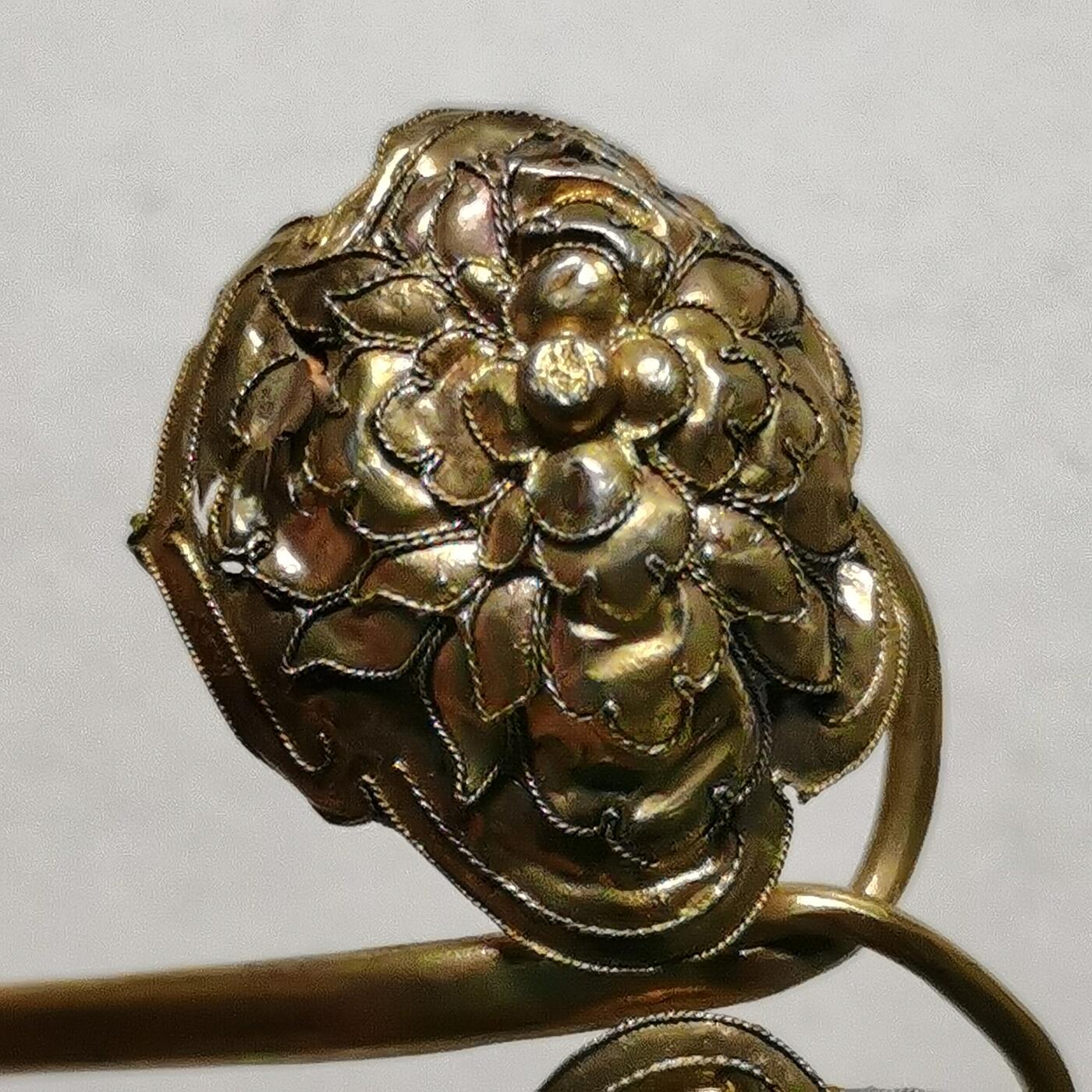 杂件专场98期 清代老银鎏金发簪，金水足