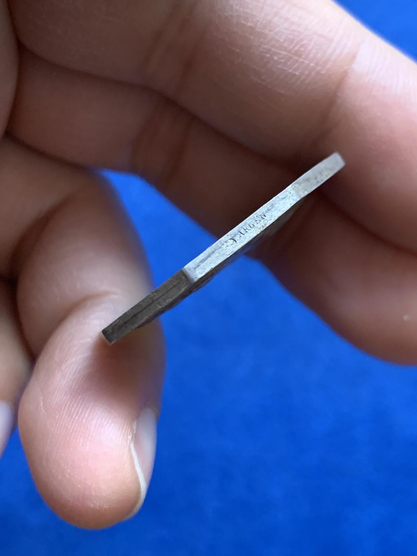 《竞宝斋》第465场 周日，周一，周二，3场连拍 （全场包邮）欢迎送拍 法国双面神“幸与不幸”八角银质代币，淡彩包浆，13.42克，30.5mm，丰饶角银标