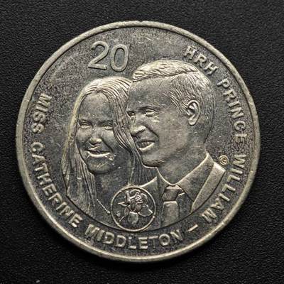 【淘币小摊】实时拍第八百六十三拍   小银币散币场   年前最后一周 之前的预留小年前全部发出 请更换最新收货地址  - 澳大利亚2001年威廉王子大婚20分纪念币