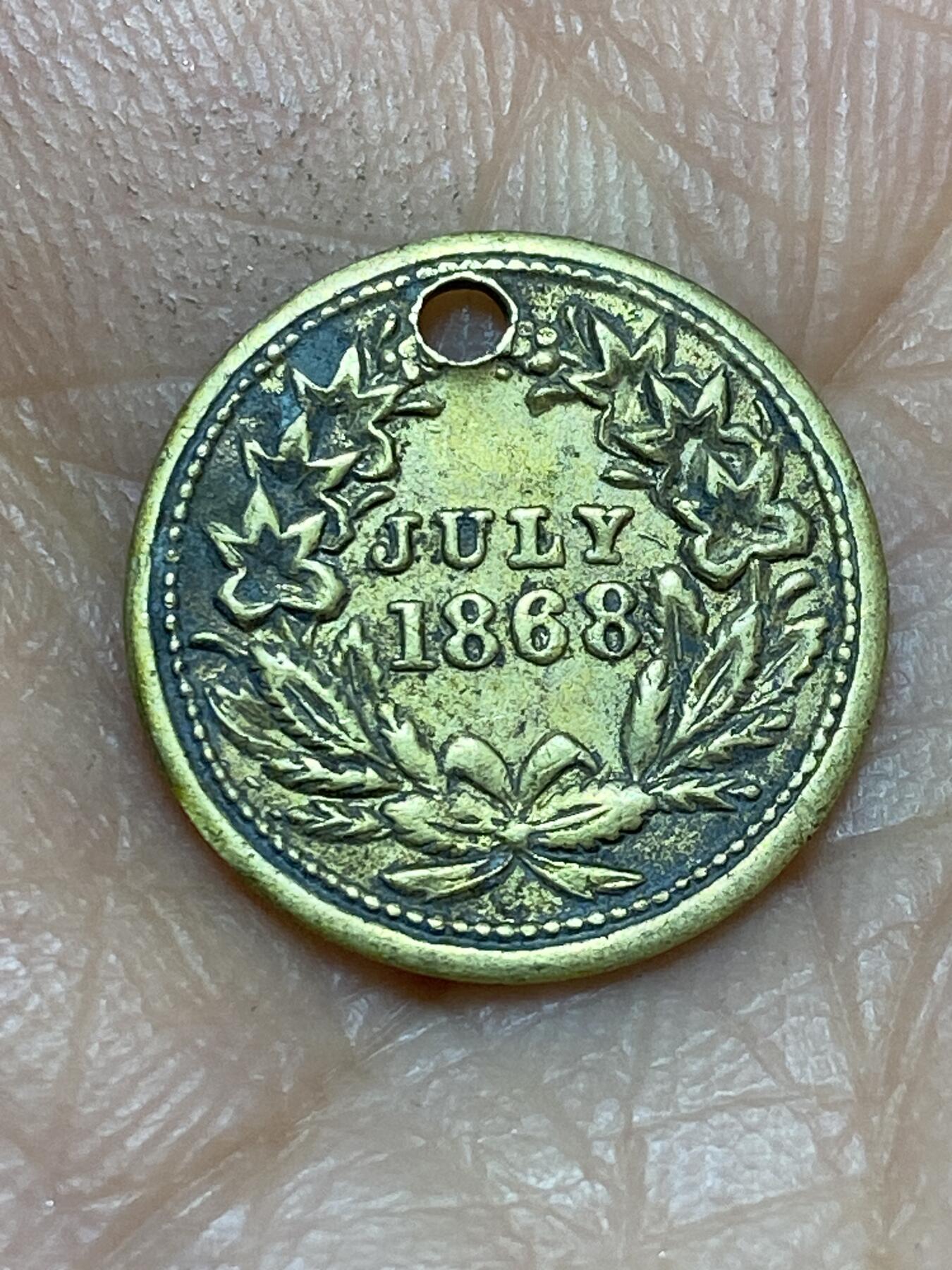 2026年第十九场(总第一百八十八场）外国好品散币场(免佣金) 打孔–1868年铜代币