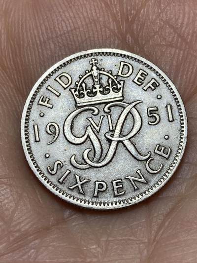 2026年第十九场(总第一百八十八场）外国好品散币场(免佣金) - 英国🇬🇧1951年6便士(乔治六世第三版)