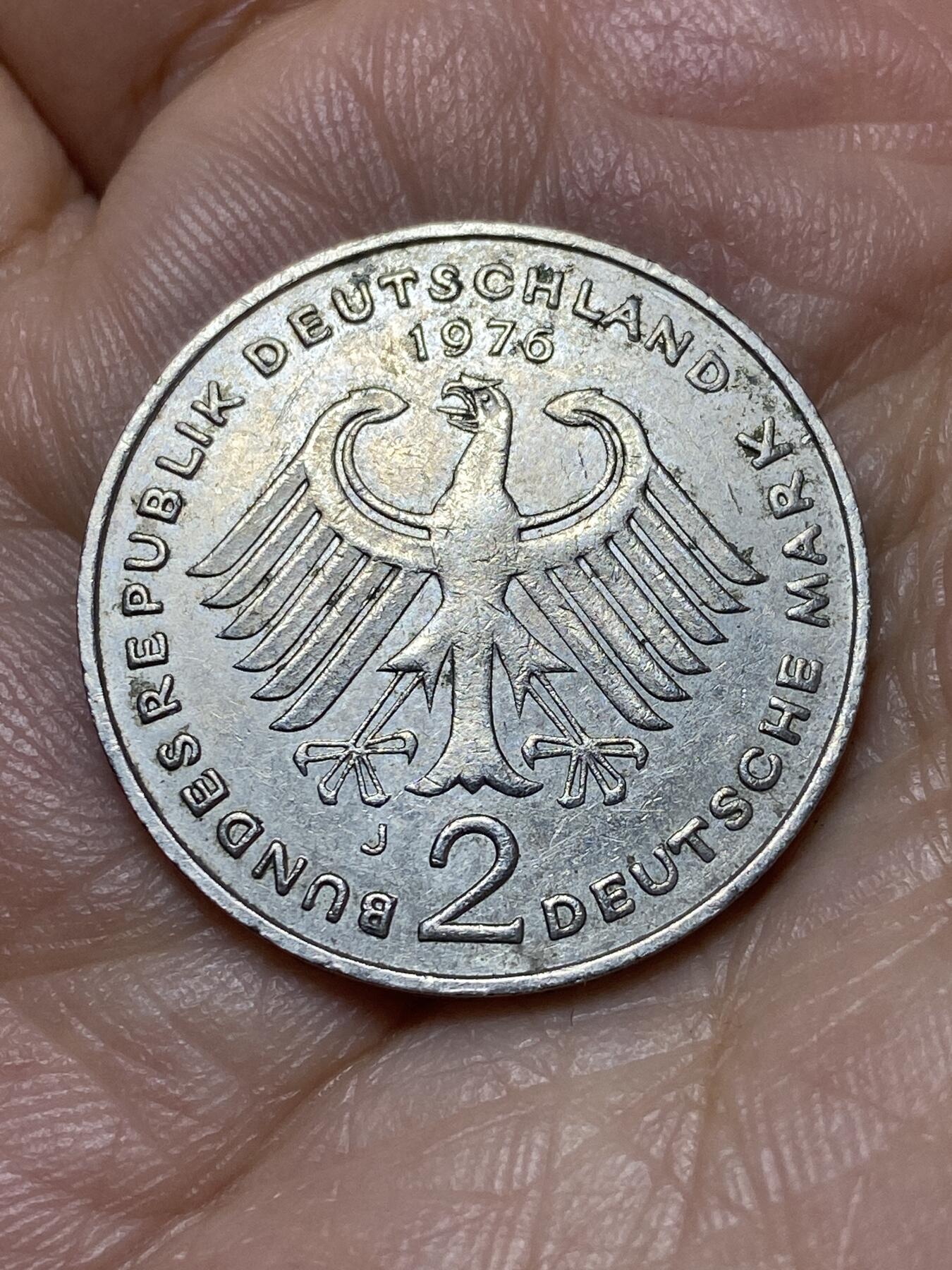 2026年第十九场(总第一百八十八场）外国好品散币场(免佣金) 德国🇩🇪1976年2德国马克(第三版，J标汉堡造)