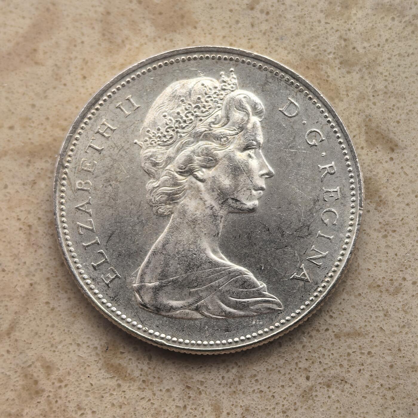 道一币馆币章第一百六十五场 加拿大1965年划船1元银币  23.3g 800s