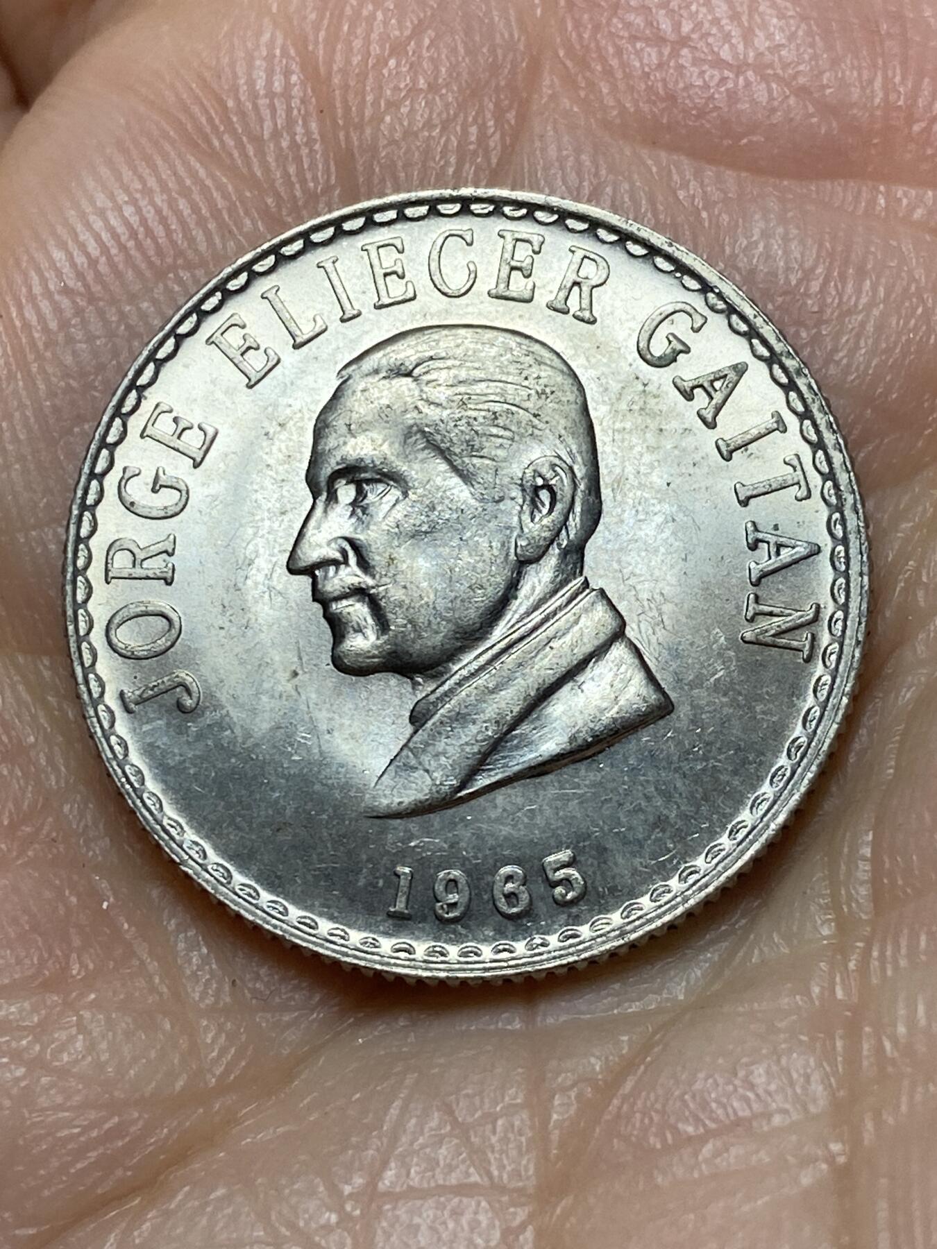 2026年第十九场(总第一百八十八场）外国好品散币场(免佣金) 哥伦比亚🇨🇴1965单年份20分(1942–1966年第七版)