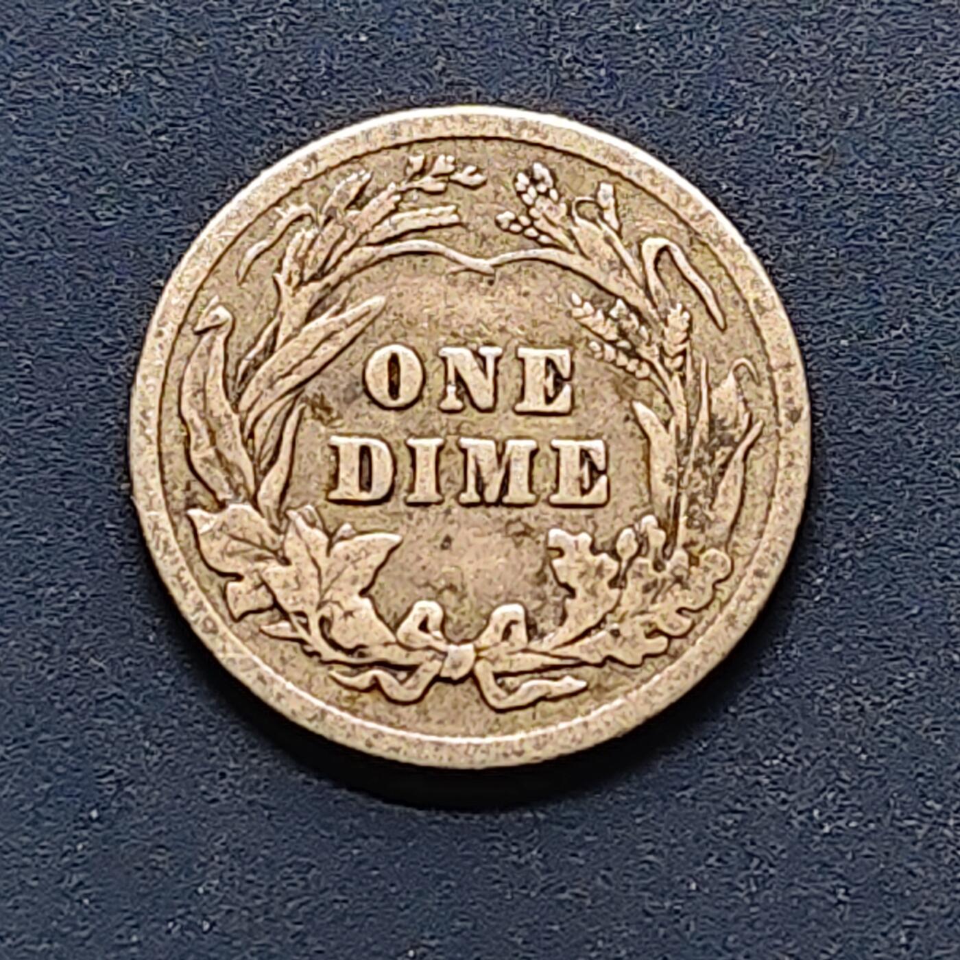 【全场包邮】纯粹捡漏拍500场-持续更新中 美国1910年女神10分银币【18毫米2.5克90%】