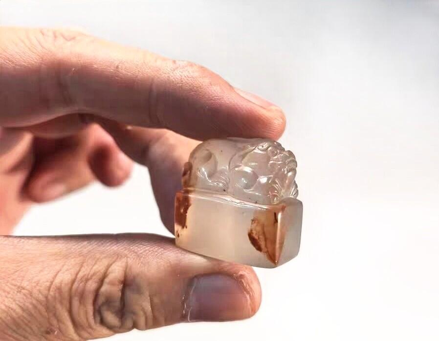 兰馨堂竹雕专场 冰飘玛瑙貔貅印章摆件把件