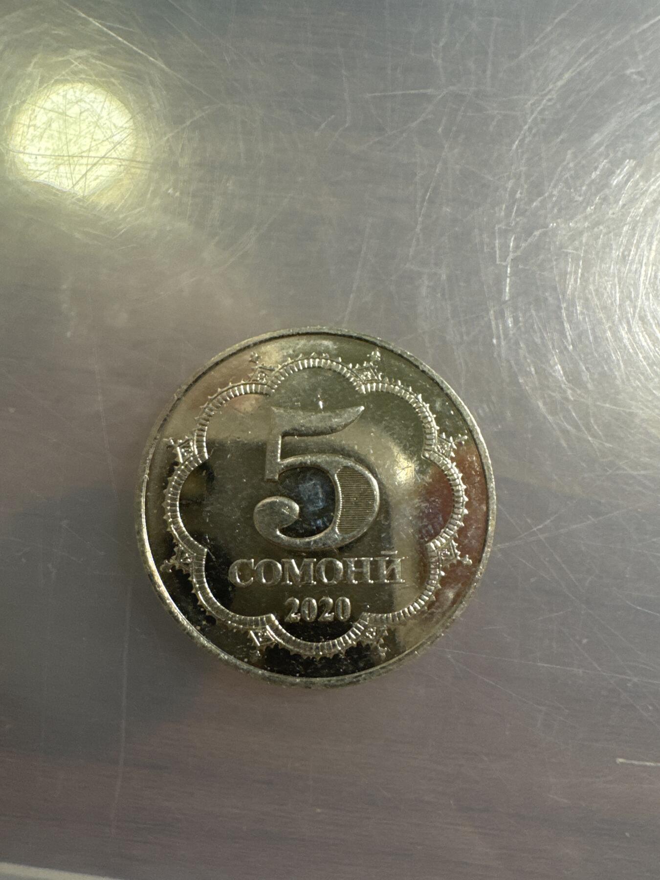 塔吉克斯坦硬币，5索莫尼2020
