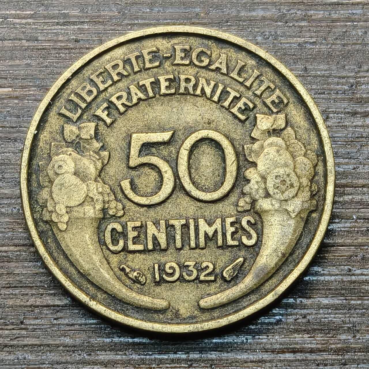 【本场4.12号发货】★第145★散币专场 不寄存，30包邮。不满30元，支付5元运费。《接受代拍 代送NGC评级》 6【无寄存】法国 50分 1932铝青铜币 自由女神