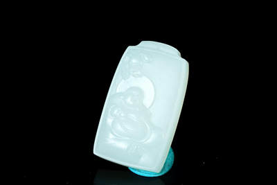 上海都达杂项专场十九（全场包邮） - 和田羊脂白玉精雕《悠闲弥勒》挂件90-28