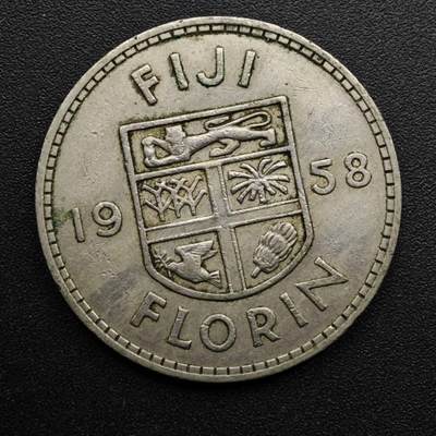 【淘币小摊】实时拍第八百六十三拍   小银币散币场   年前最后一周 之前的预留小年前全部发出 请更换最新收货地址  - 斐济1958年伊丽莎白二世弗洛林镍币