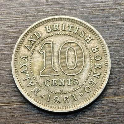 【铜匠收藏】★第144★散币专场 不寄存，30包邮。不满30元，支付5元运费。《接受代拍 代送NGC评级》 - 86【无寄存】马来亚和英属婆罗洲 1961年 10分 女王 铜镍币