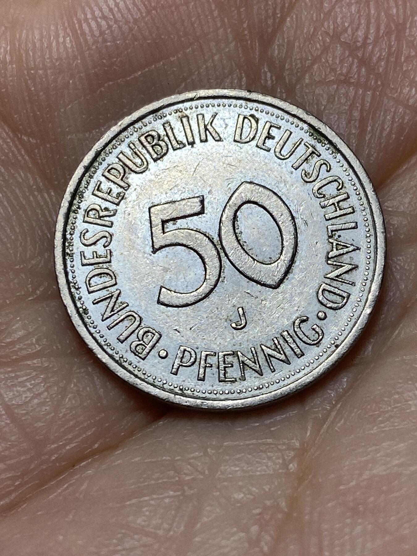 2026年第十九场(总第一百八十八场）外国好品散币场(免佣金) 德国🇩🇪1976年50芬尼(J标，汉堡造，第三版光边版)