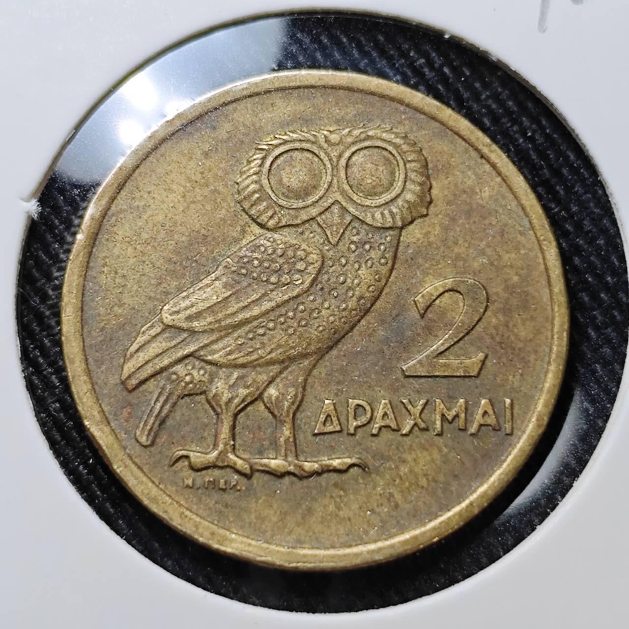 KK钱币收藏小铺  第392期  2月预留时间 周末发货  希腊2德拉克马猫头鹰铜币