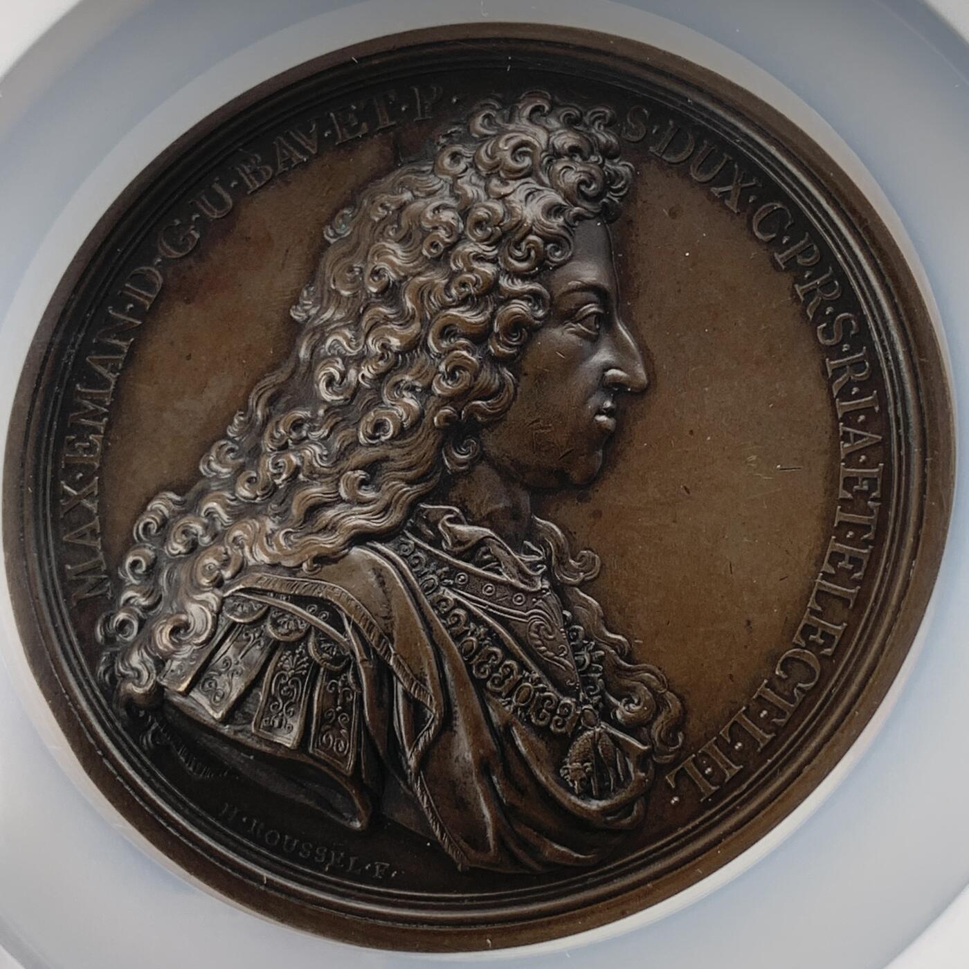 掌中浮雕-藏着的欧洲第052场 NGC MS62 : 1697年尼德兰九年战争里斯维克条约原铸大铜章，75mm